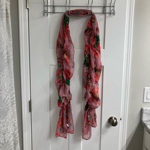 Pink Sheer Ruched Floral Scarf from Rue21